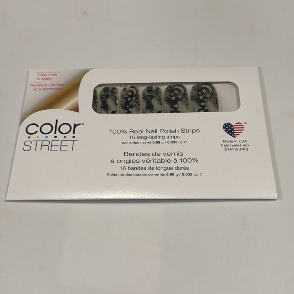 NWT Color Street "Dark Magic" Stars Moon Clouds Nail Strips - Picture 2 of 4